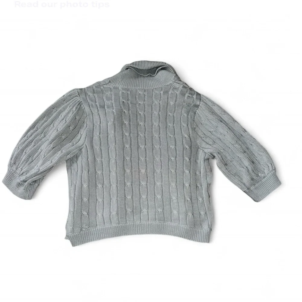 Ralph Lauren Light Gray Cable Knit Women’s size XL Cardigan Sweater NWT - Picture 2 of 3